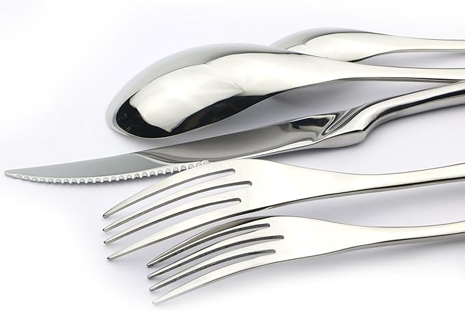 5-Piece 18/10 Stainless Steel Serrated Steak Knife Flatware Set, Service for 1