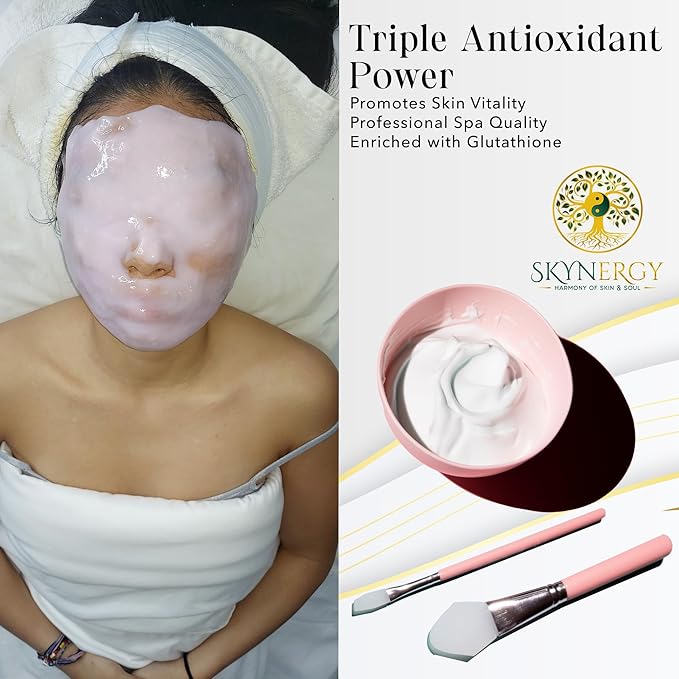 Glutathione Jelly Masks -Professional Grade HydroGlo Peel Off Face Mask, Radiance, Reduced Wrinkles, Fine Lines, Inflammation & Pigmentation Vajafacial Jelly Mask | 12 Applications (30 fl oz)