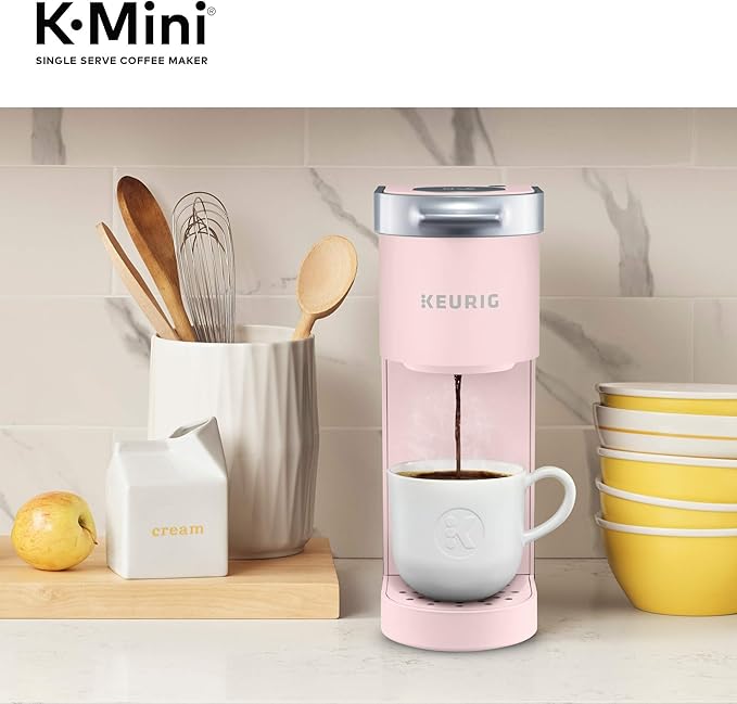 Keurig K-Mini Single Serve K-Cup Pod Coffee Maker, 6 to 12oz Brew size, with Cord Storage, Perfect for Small Spaces, Dusty Rose