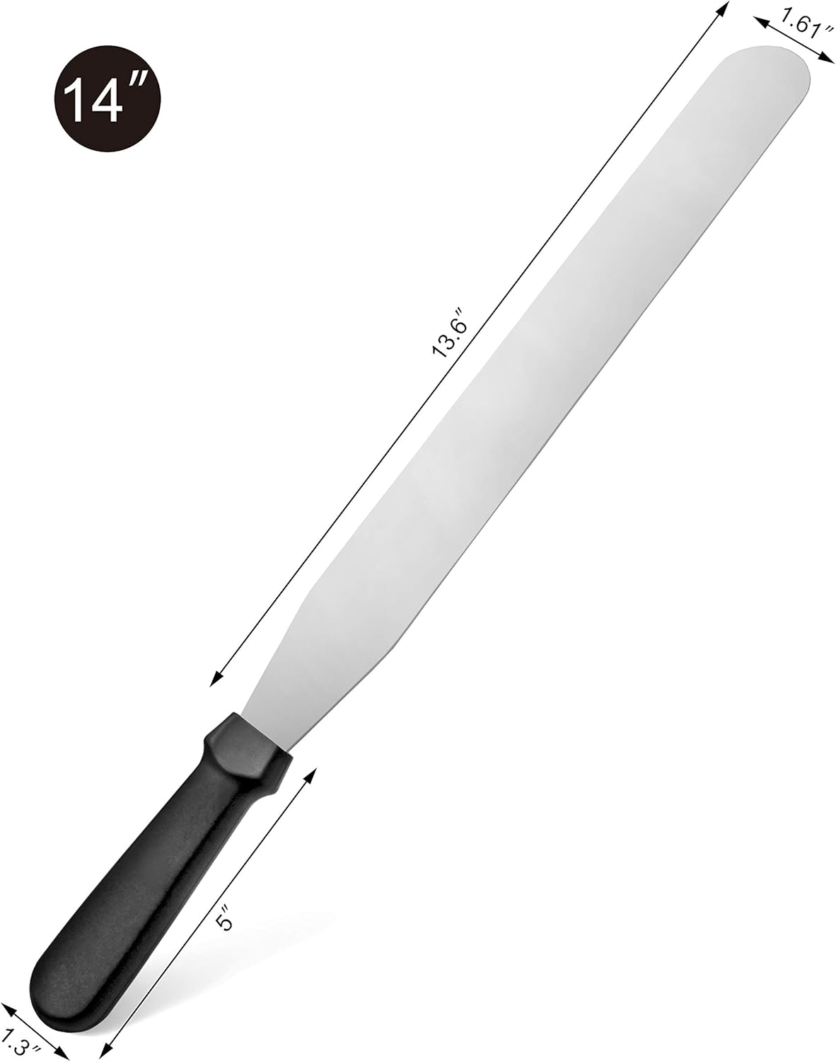 New Star Foodservice 38125 Straight Icing Spatula, 14-Inch Blade, 19-Inch Overall, Silver