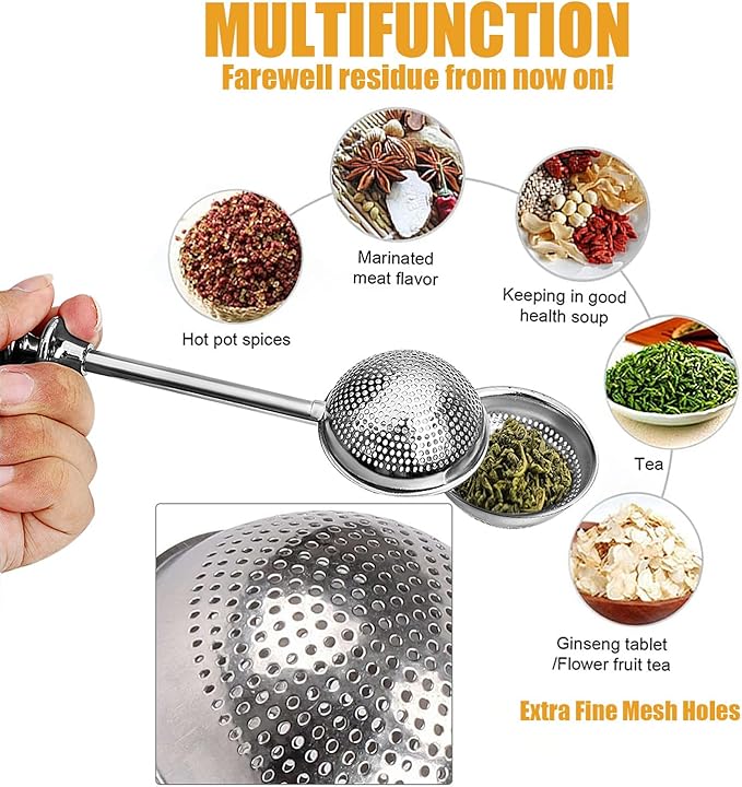 2pack Tea Ball, tea infuser for loose leaf tea, tea strainers for loose tea, stainless steel tea strainer, loose leaf tea steeper, easy clean, tea fine mesh strainer reusable