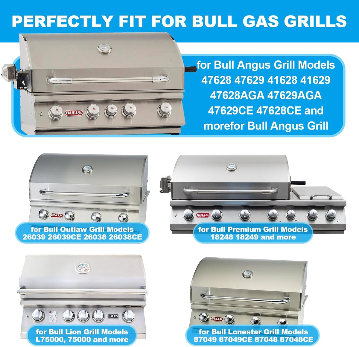 16517 Full-Size Griddle Insert for Bull 30" 4 Burner Grill Angus 47628 47629 Outlaw 26038 26039,Bull Premium Grill 18248 18249,Non-stick Carbon Steel Flat Top Cooking Plate Replacement for Bull 65073