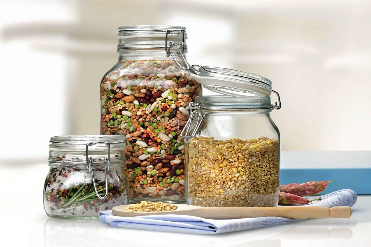 Bormioli Rocco Fido Glass Square Jar, 3 Liter
