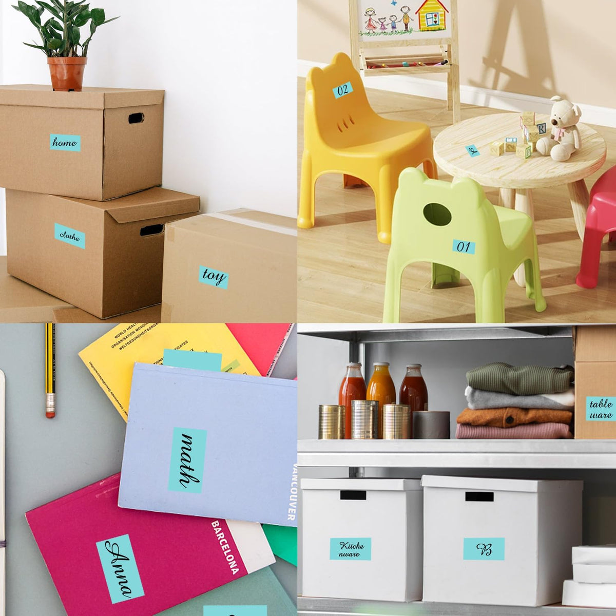 STARLIBOO Colored Labels Stickers 3 x 2 Inch, Removable Rectangle Moving Labels Stickers, 250Pcs Garage Sale Price Stickers, Adhesive Moving Labels for Boxes(Lake Blue)