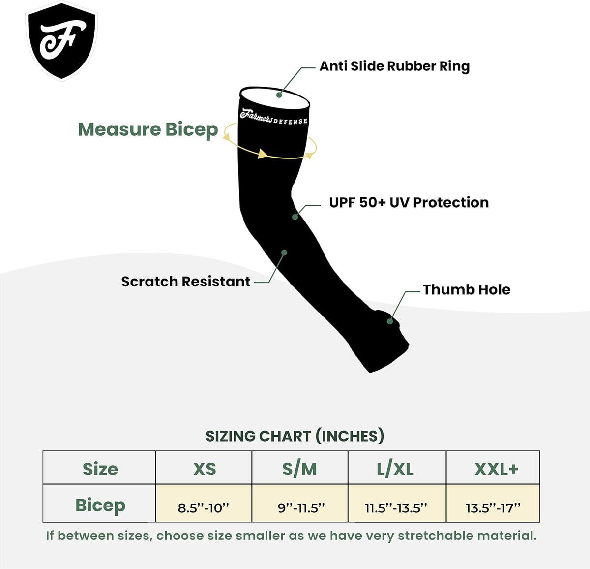 FARMER'S DEFENSE Sleeves | UV Cooling Sleeves | Anti-Scratch Sun Protection Arm Sleeves for Gardening Harvesting Outdoors
