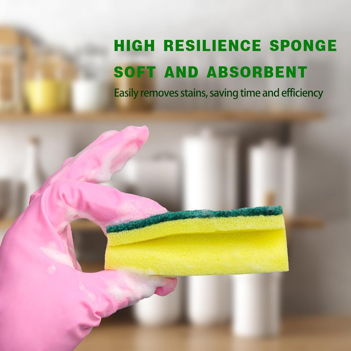 Kitchen Sponges, Heavy Duty Dish Sponges for Cleaning Kitchen, Dishes, Bathroom, 6-Pack Cleaning Sponge