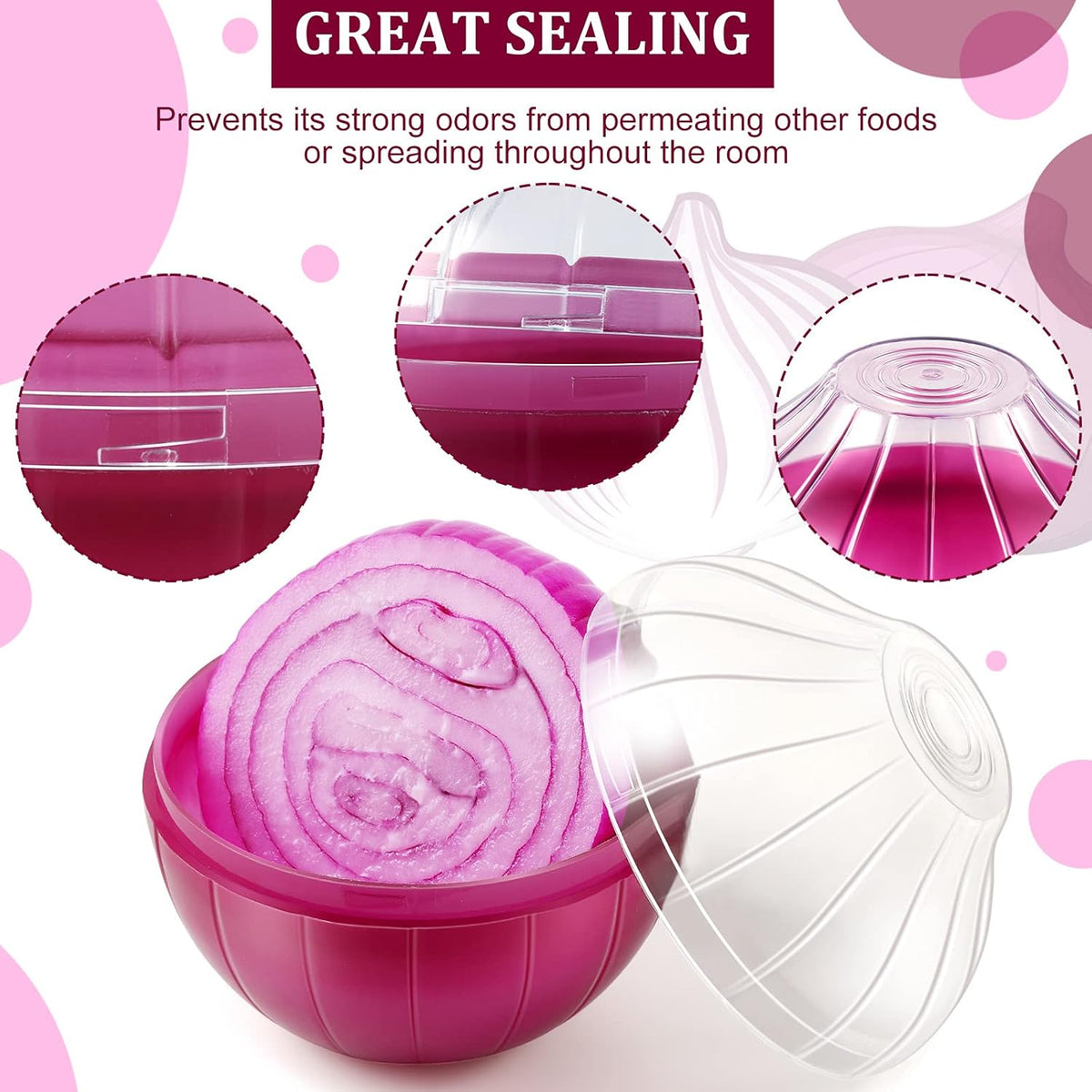 Onion Storage Containers, Reusable Onion Keeper for Refrigerator, Individual Onion Saver Holder Organizer for Fridge to Keep Onion Fresh