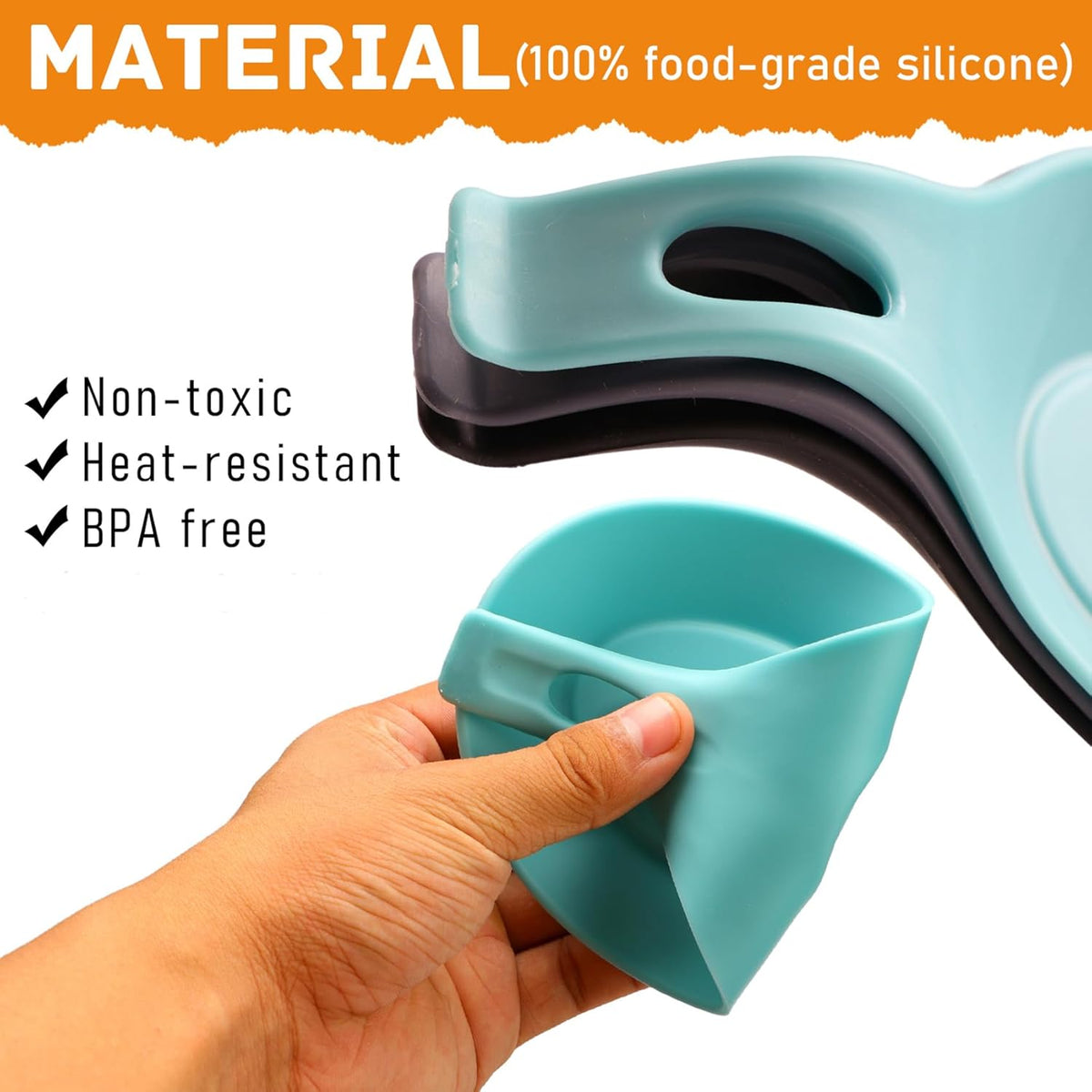 Spoon Rest for Stove Top, 3 Pack Large Silicone Spoon Holder for Kitchen Counter, Heat Resistant Cooking Spoon Holder, Microwave and Oven Safe