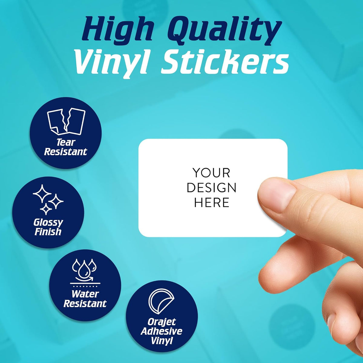5-1000 Custom Vinyl Stickers - Upload Your own Image, Text, Design, Logo - Personalized Logo Labels for Handmade, Packaging, Bottle, Jars, Candle, Brand Stickers (White, 4x2)
