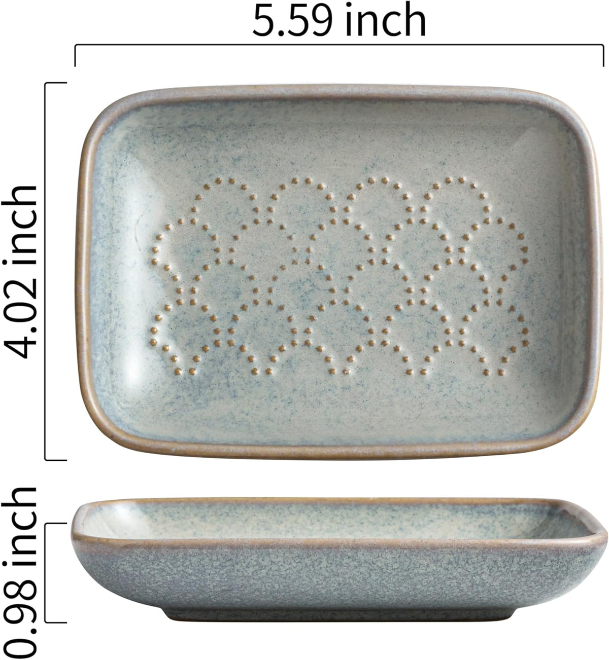 Gomakren Soap Dish for Shower, Ceramic Soap Dishes for Bar Soap Sponge, Shower Soap Holder Saver Tray for Bathroom Kitchen Sink, Easy to Clean, Gray