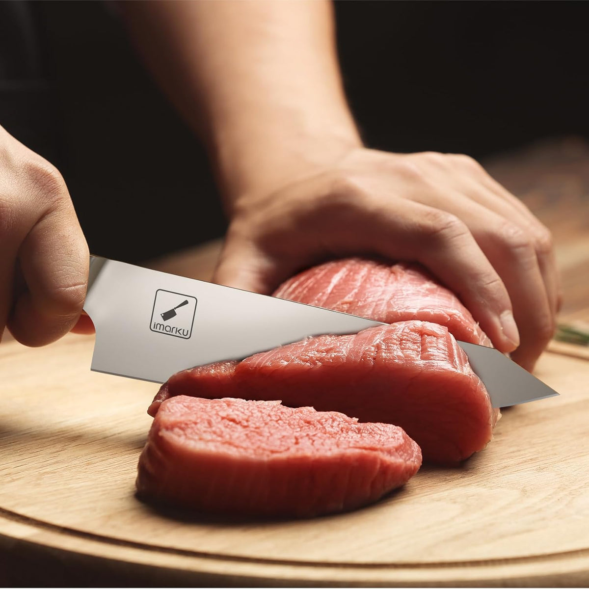 imarku Japanese Chef Knife, 8 Inch Damascus Kitchen Knife, Chef's Knives with Unique Design Wood Handle, Powder Steel Forged Super Sharp Knife With Gift Box, Birthday Gift for Women and Men