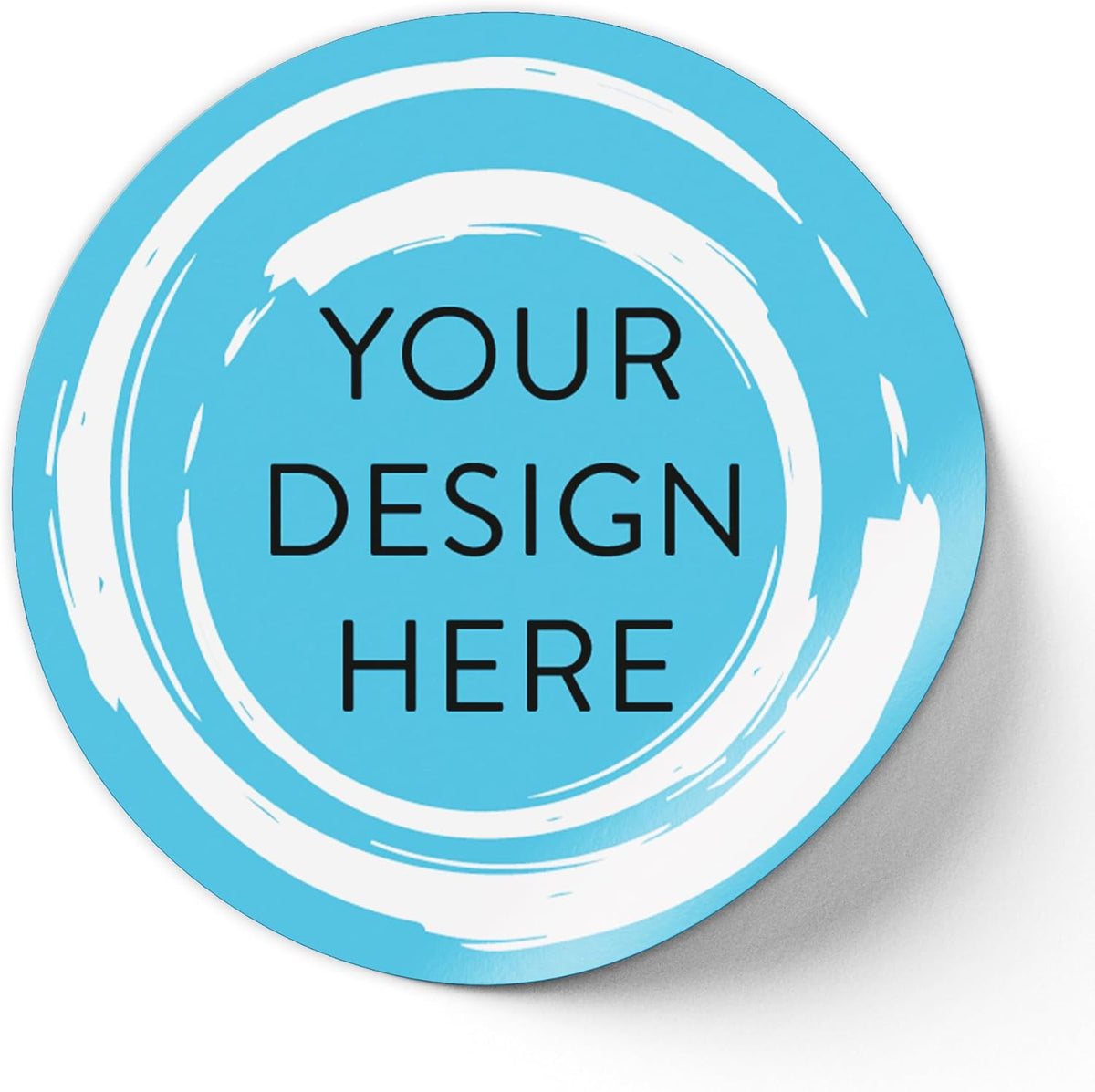 100 Custom Vinyl Stickers - Upload Your own Image, Text, Design, Logo - Personalized Logo Labels for Handmade, Packaging, Bottle, Jars, Candle, Brand Stickers (Blue Swirls, 1x1)