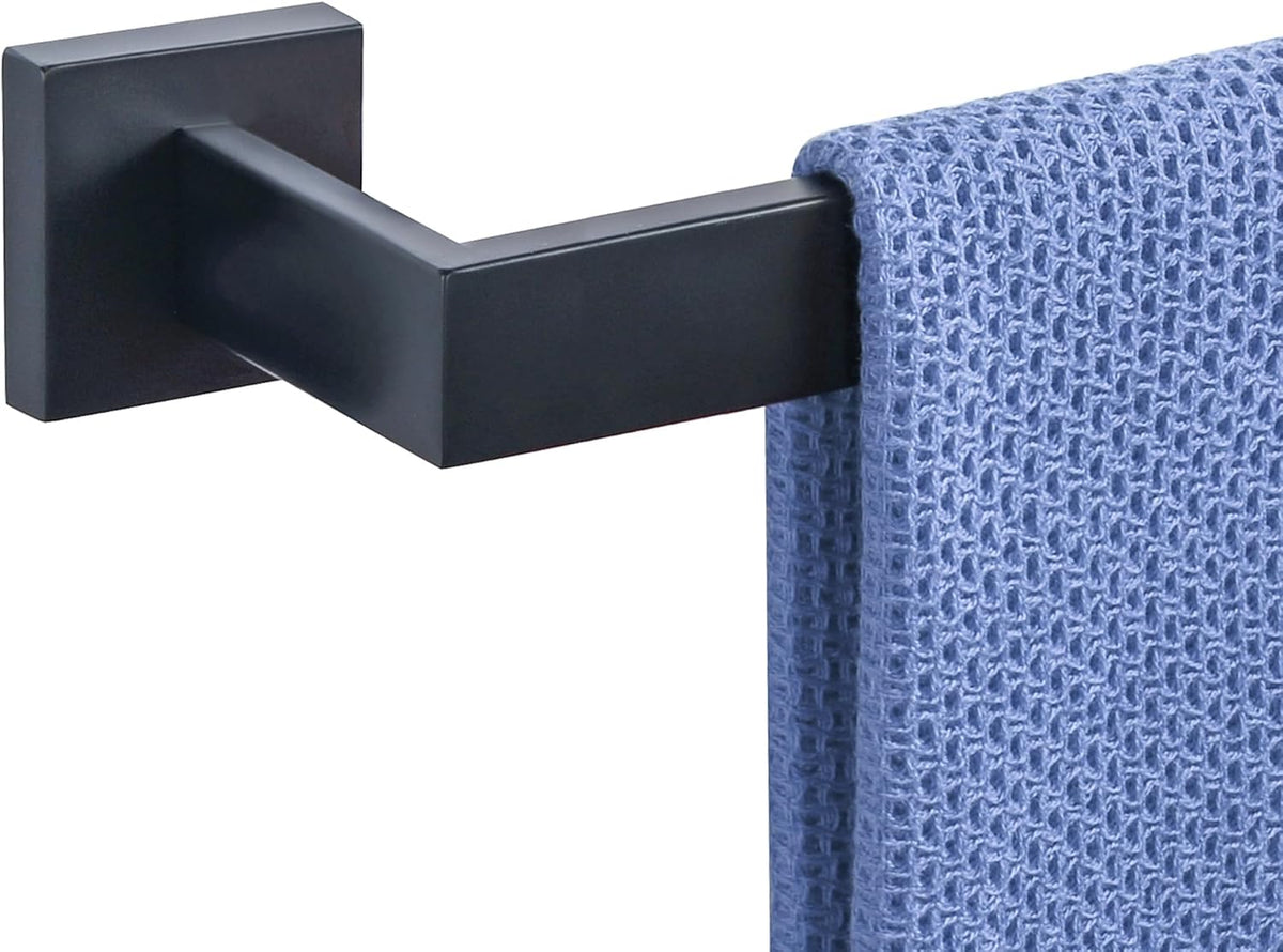 Alise Black Towel Bars,11.82 Inch Towel Holder Towel Racks for Bathroom and Lavatory,SUS304 Stainless Steel Hand Towel Hanger Rail Wall Mount,Useable Length 10.04 Inch Towel Bar, GYT030-B