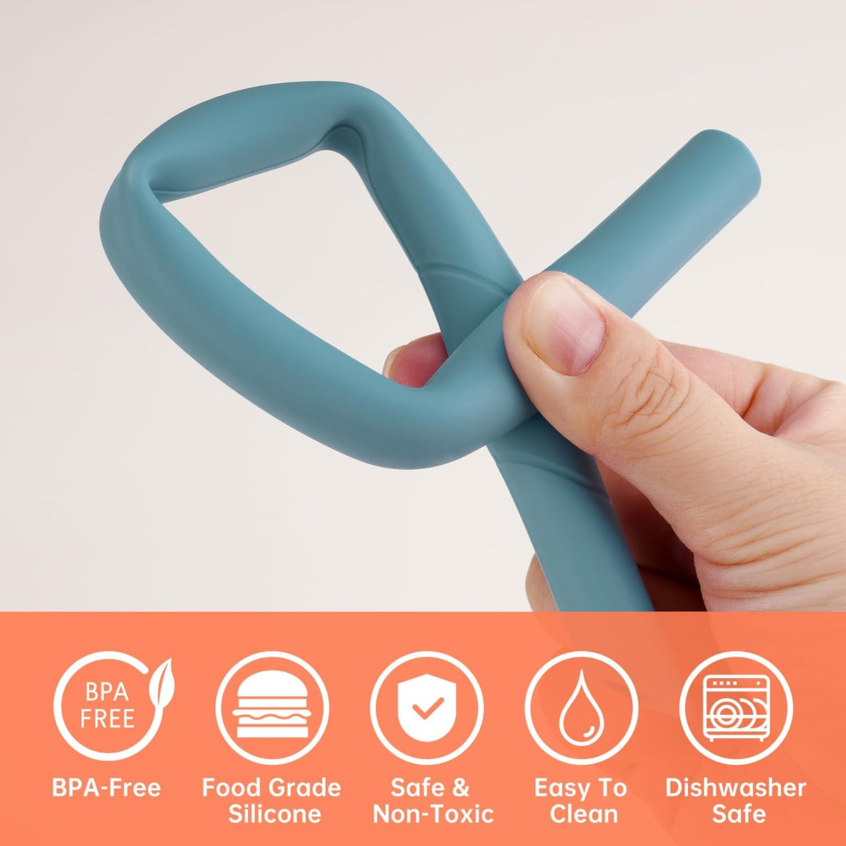 NiHome 6PCS Extra Wide Reusable Bent Silicone Straws for Boba, Smoothies, Bubble Tea, Eco-Friendly Bent Straws for Thick Drinks, Child-Safe, Customizable Length, 2 Brushes Easy Cleaning (Deep Rainbow)