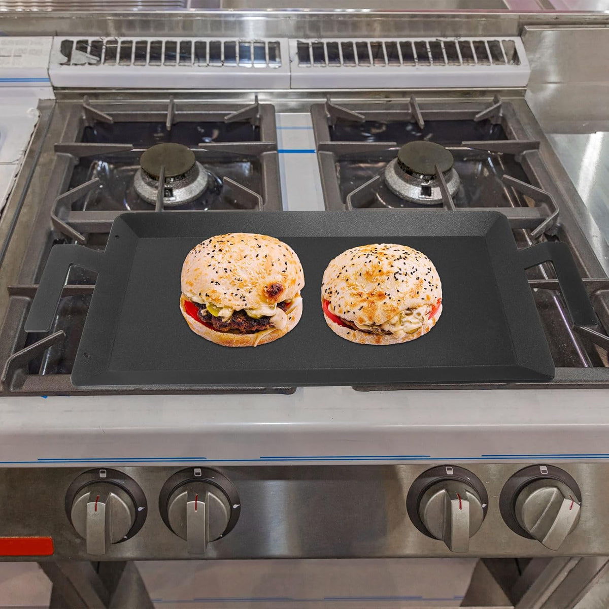 Carbon Steel Griddle - Professional Cookware Griddle Pan for Induction, Stove Top, Gas Grill, Cooktop, Electric and more, 24" x 10" NonStick Flat Top Griddle Plate Skillet, Indoor/Outdoor Use