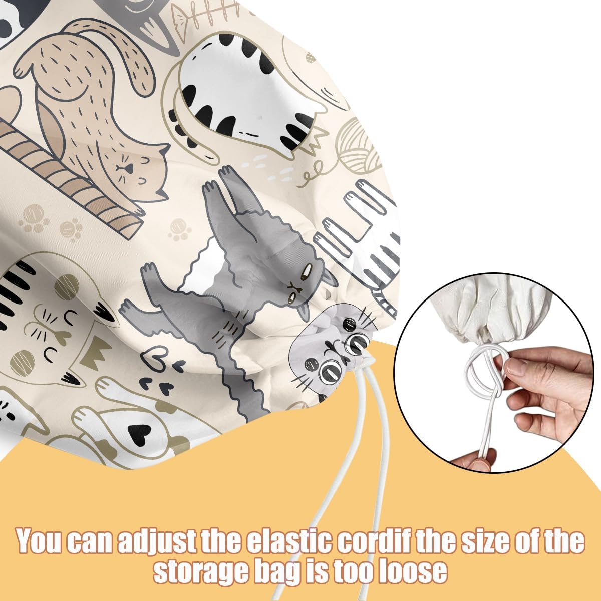 Cat Plastic Bag Holder, Wall Mount Grocery Bag Holder, Plastic Storage bag, Pull Rope Free Adjustment, Plastic Bag Holders for Grocery Bags, Plastic Bag Dispenser for Home Kitchen Travelling