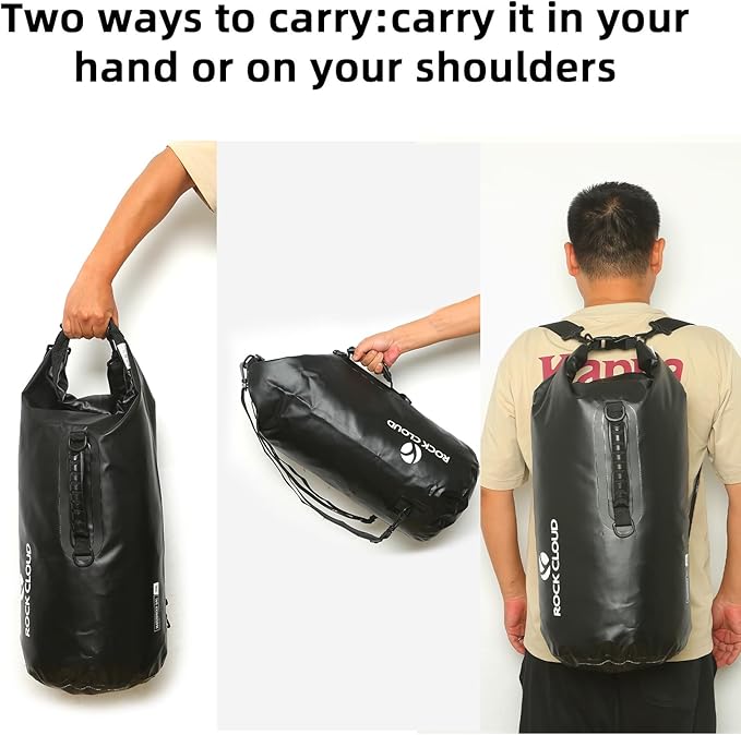 ROCK CLOUD Dry Bag Waterproof 10L Dry Sack for Kayaking Rafting Boating Beach Surfing Swimming Canoe Camping Hiking Fishing Ski
