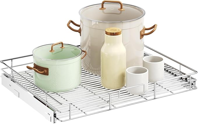 LOVMOR Pull Out Cabinet Organizer 31½" W x 21½" D, Kitchen Cabinet Pull Out Shelves Slide Out Storage