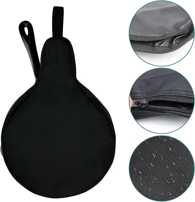 EATAKWARD Cast Iron Camping Skillet Bag for 8'' 10'' 12'' Skillets, Skillet Pan Storage Bag Water Resistant Frying Pan Bag with Hanging Loop, Lightweight Skillet Bag for Camping Outdoors,1pcs