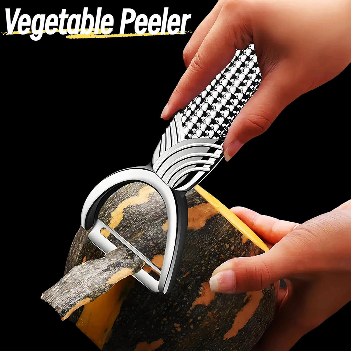 Maxjoy Vegetable Potato Apple Carrot Fruit Veggie Peeler - Corn Kernel Ergonomic Handle, Ultra Sharp Stainless Steel Blades - Silver