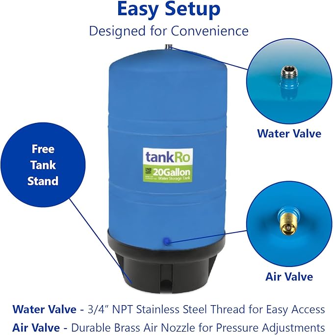 20 Gallon Reverse Osmosis Water Filtration System Expansion Tank