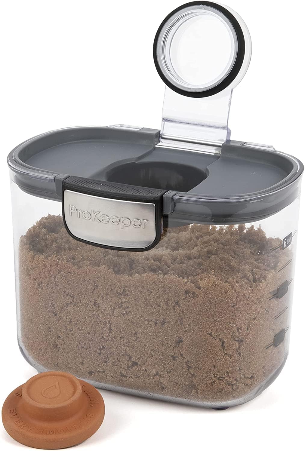 Progressive International ProKeeper+ Clear Plastic Airtight Food Baker's Kitchen Storage Organization Container Canister Set with Magnetic Accessories, 2- Piece Set (Powdered & Brown Sugar 1.4-Quart)