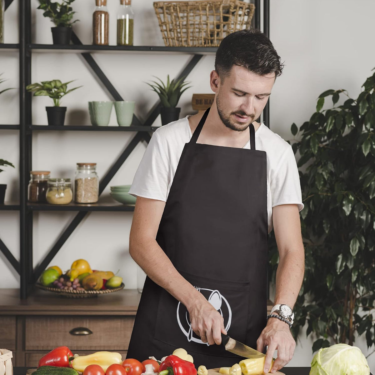 Urban Villa Unisex Apron with Printed Pockets Heavier Quality Everyday Use Over Sized 24 by 36 inches