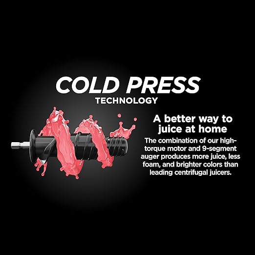 Ninja NeverClog Cold Press Juicer, Powerful Slow Juicer with Total Pulp Control, Countertop, Electric, 2 Pulp Functions, Dishwasher Safe, 2nd Generation, Charcoal, JC151