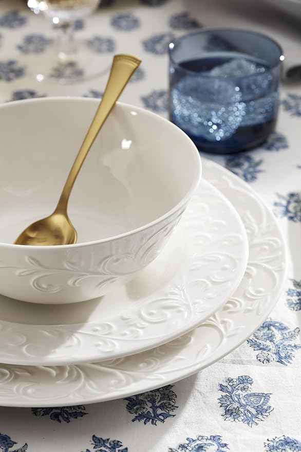 Lenox 851746 Opal Innocence Carved 16-Piece Dinnerware Set