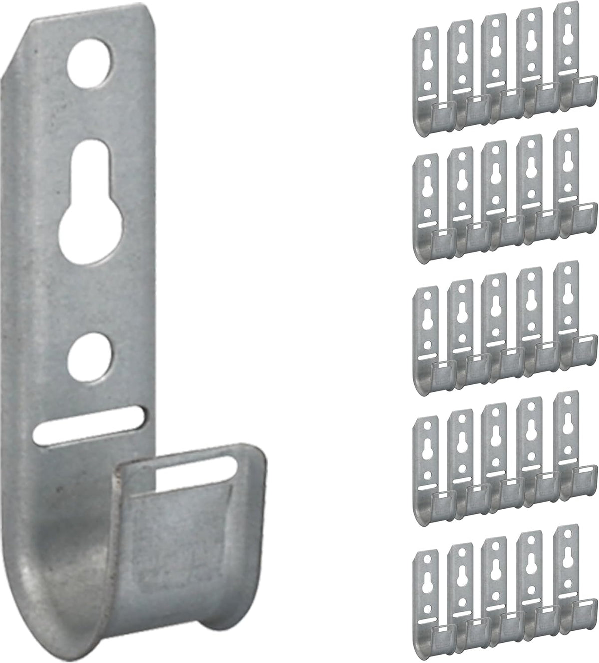 ICC 3/4-Inch Wall Mount J-Hook – 25-Pack, Cable Support Hooks Without Retainer Clips, Galvanized Steel with Zinc Finish – for Structured Cabling and Cable Management