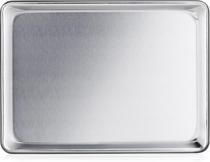 New Star Foodservice Commercial-Grade 18-Gauge Aluminum Sheet Pan/Bun Pan (9 x13 x1 inch (Quarter Size))