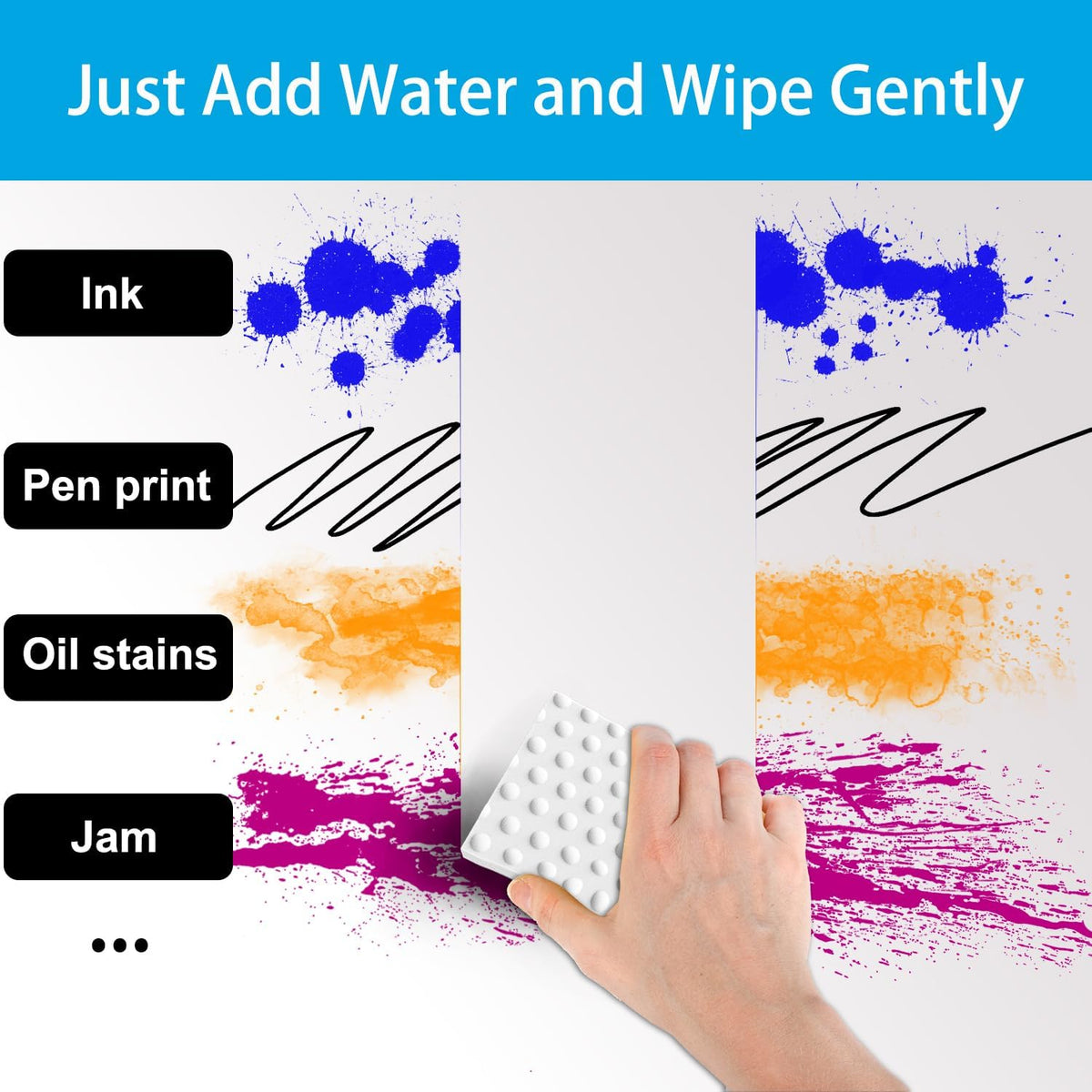 Magic Sponge Erasers, 50 Pack 2X Density Stronger Melamine Sponge Foam Pads, Multi-Functional Household Cleaning Supplies Cleaner for Kitchen, Bathroom, Bathtub, Sink, Wall Cleaner