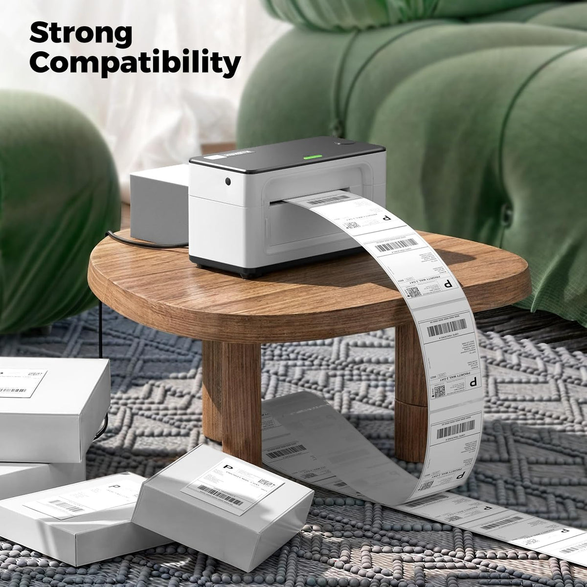 MUNBYN 3x5 Inch Thermal Shipping Labels, Multipurpose Fanfold Thermal Printer Labels for Small Businesses, Shipping Packages, 500 Sheets/1 Roll