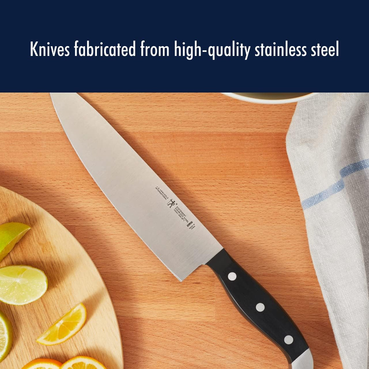 HENCKELS Statement Razor-Sharp 20-Piece Brown Block Knife Set, Chef Knife, Bread Knife, German Engineered Knife Informed by over 100 Years of Mastery