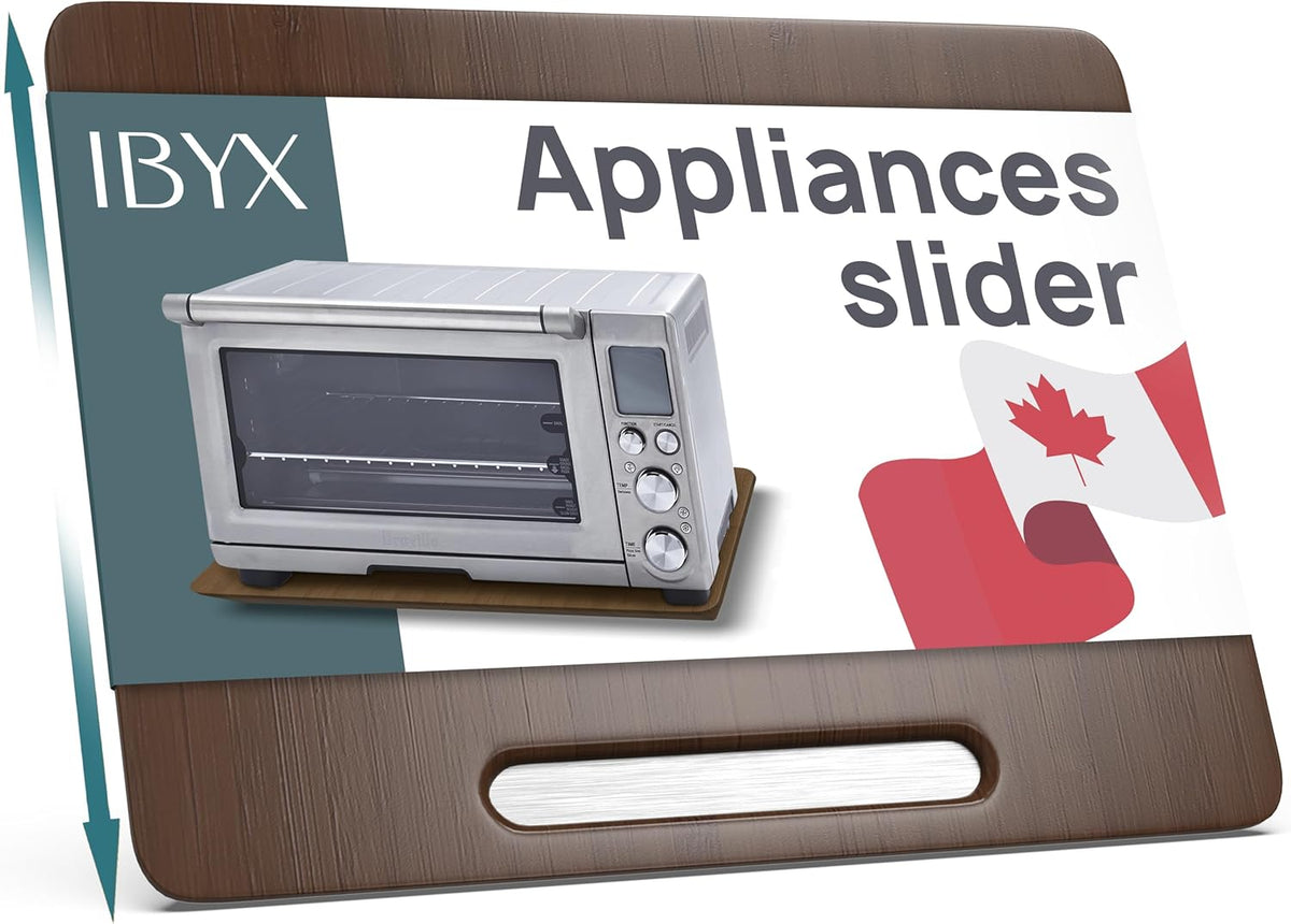Ibyx Elegant Sliding Tray for Your Coffee Maker & Heavy Kitchen Appliances - Sturdy, Slides Easily from Under The Cabinet (Brown, 21" W x 15" D)