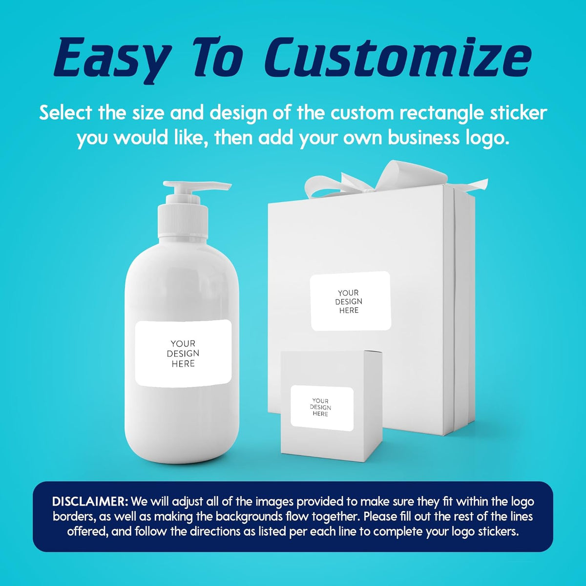 5-1000 Custom Vinyl Stickers - Upload Your own Image, Text, Design, Logo - Personalized Logo Labels for Handmade, Packaging, Bottle, Jars, Candle, Brand Stickers (White, 4x2)