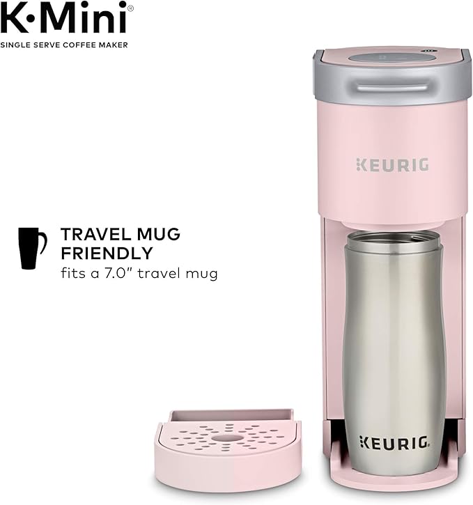 Keurig K-Mini Single Serve K-Cup Pod Coffee Maker, 6 to 12oz Brew size, with Cord Storage, Perfect for Small Spaces, Dusty Rose