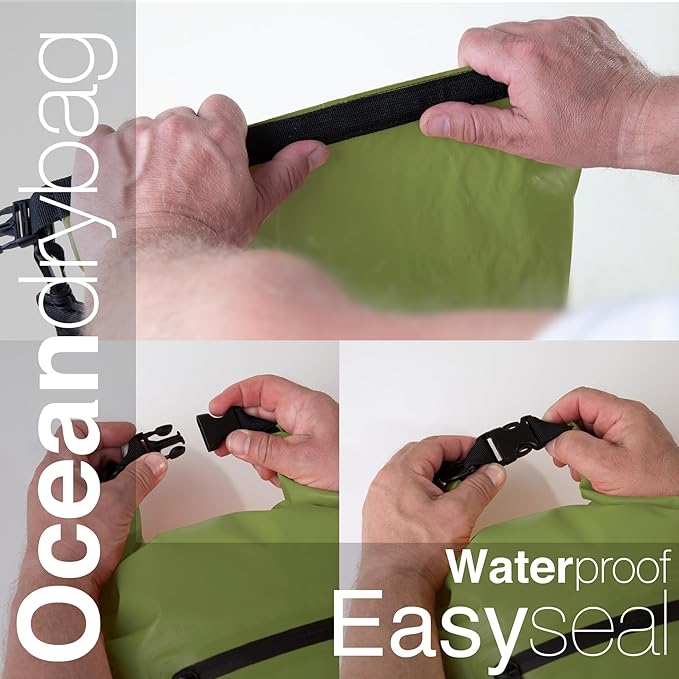 Oceandrybag - Waterproof Dry Bag Backpack - Floating Dry Sack Portable for Kayaking, Beach, Rafting, Boating, Hiking, Camping, Fishing with Waterproof Phone Case