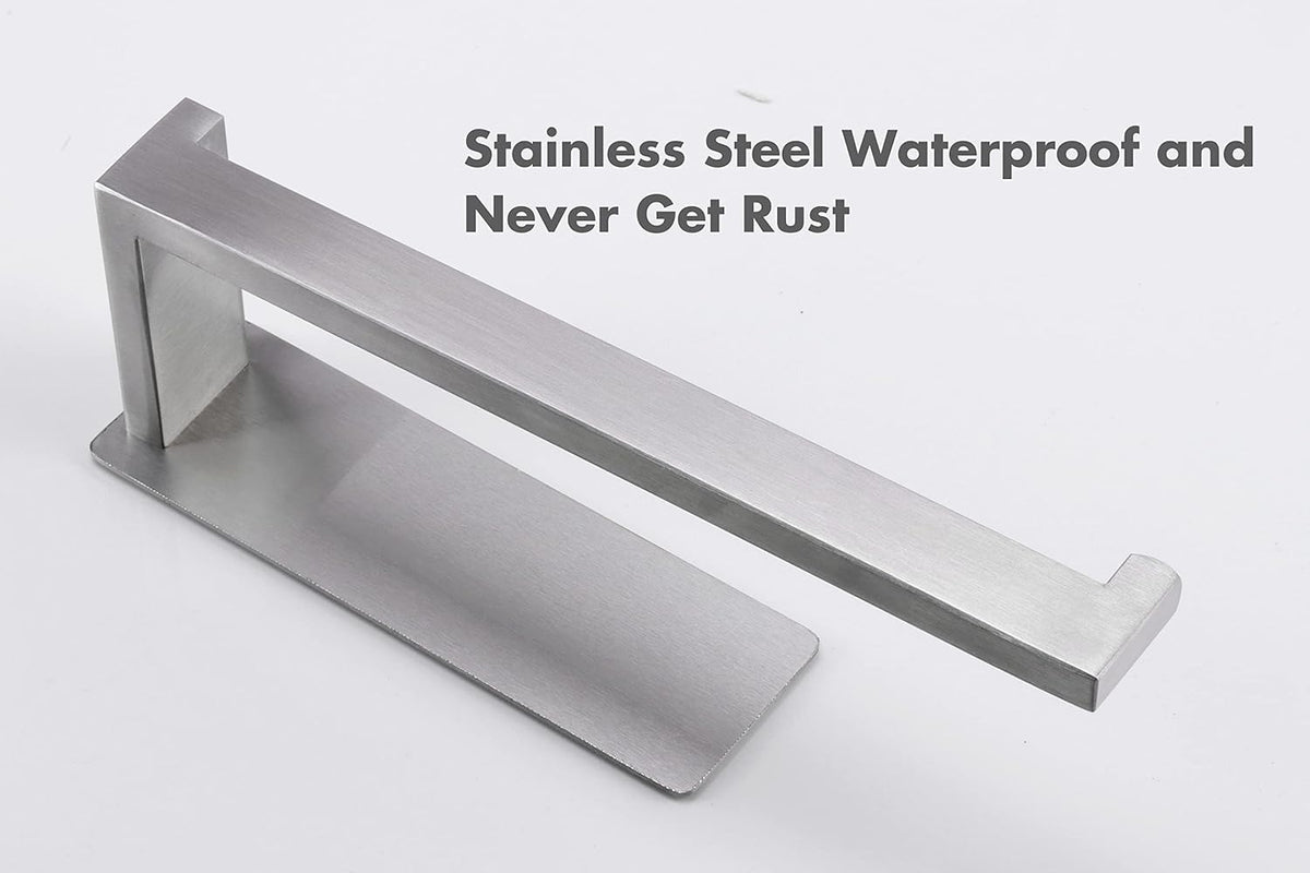 Hand Towel Holder, Strong Self Adhesive Hand Towel Ring, Thicken SUS304 Stainless Steel Hand Towel Bar/Rack, No Drilling Modern Hand Towel Hanger (Brushed Nickel, 9 in)