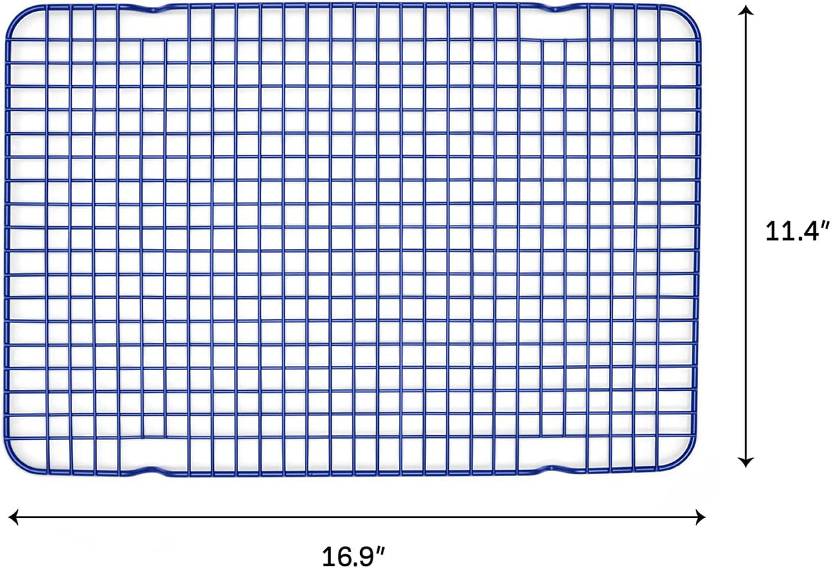 Great Jones Big Chill Wire Cooling Rack (Blueberry) – 16.25" × 11.25" Heavy-Weight Aluminized Steel,Nonstick Baking Rack – Oven Safe 450 °F, Bacon & Cookie Cooling Rack – Fits Half Sheet Pans