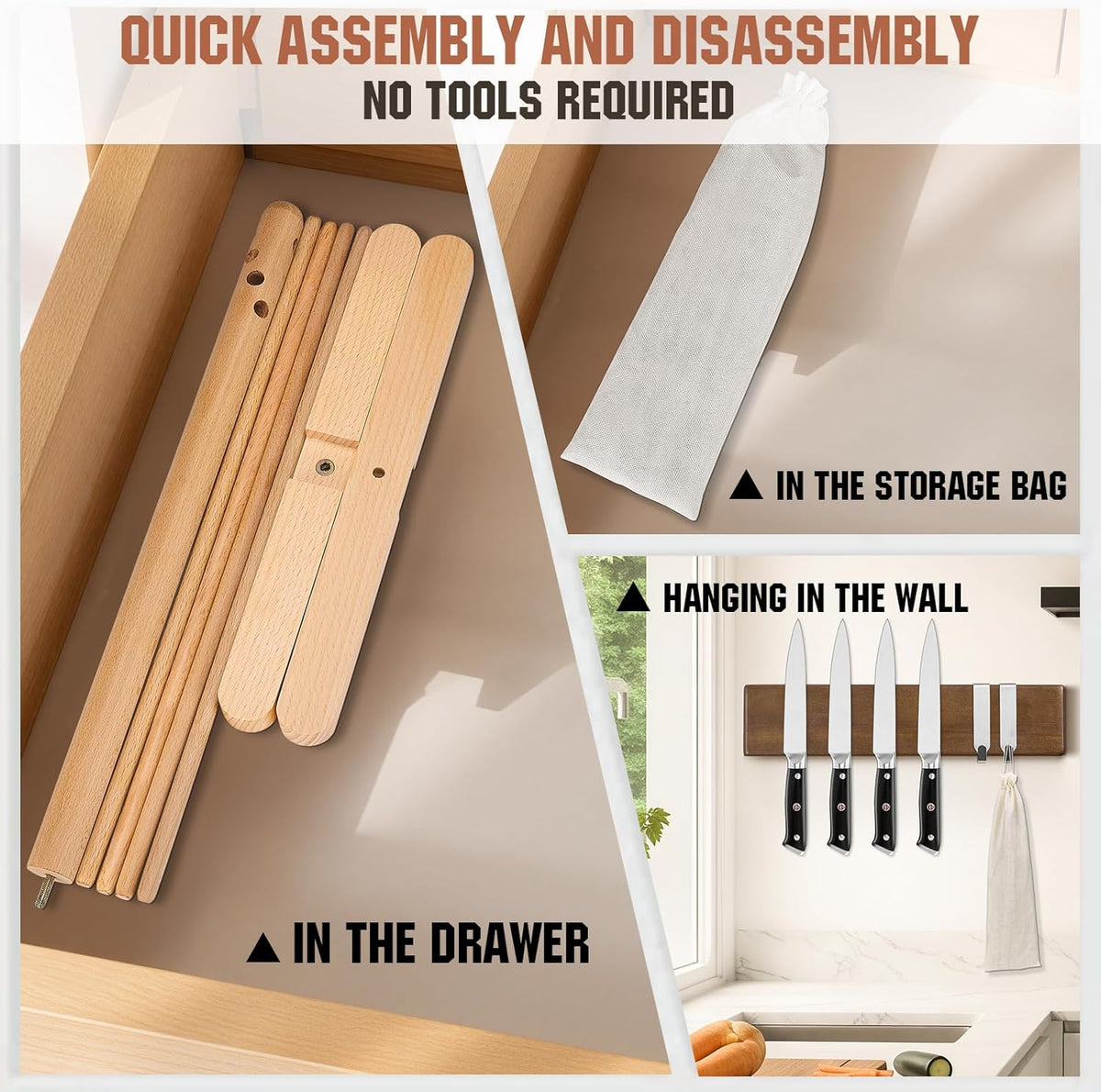 Pasta Drying Rack, Collapsible Pasta Drying Rack For Spaghetti, Easy Storage Homemade Stand Dryer Hander For Fresh Noodle, Natural wood