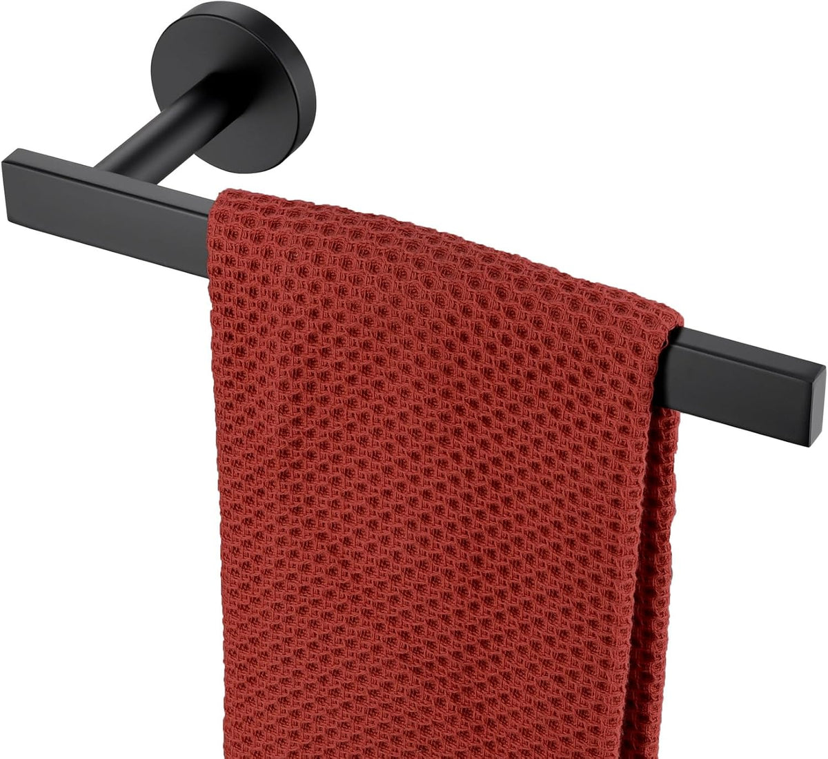 Hand Towel Rings Bathroom Towel Holder Modern Small Bath Towel Bars Stainless Steel Wall Mounted Matte Black AN3001MB