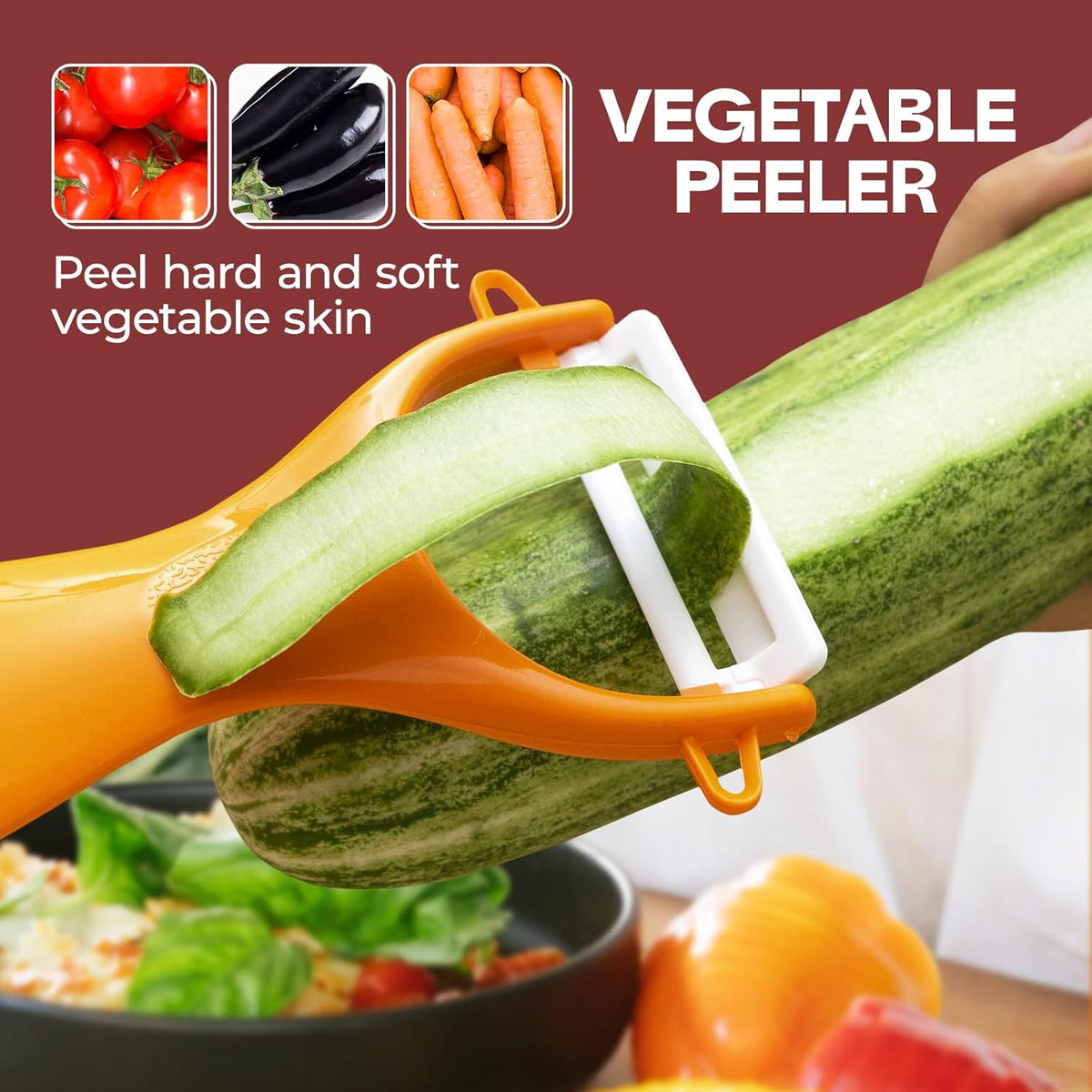 Trez Treamer 6PCS Vegetable Peeler Set with Sharp Blade,Ceramic Apple Peeler Potatoes & Potato Peeler Veggie Peeler Fruit Peeler Carrot Y Peeler Utral Fast Peeling without Rust for Kitchen