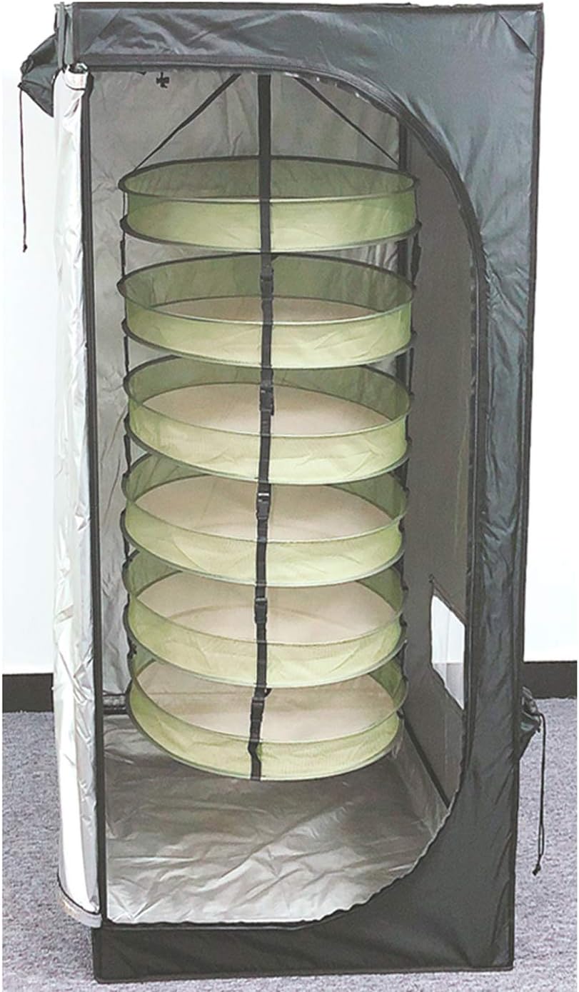 HORTIPOTS Hanging Drying Racks 2 FT Mesh Herb Dryer for Herbs and Clothes (2 FT Diameter, Green)