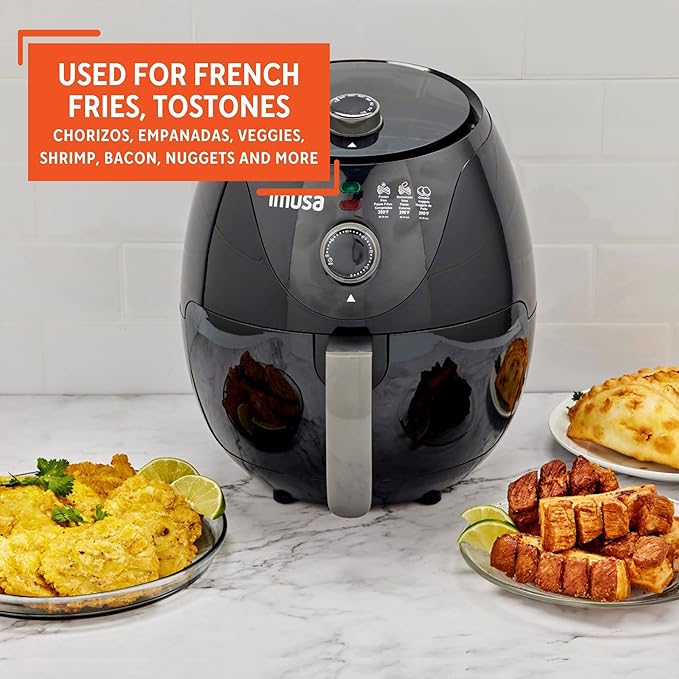 IMUSA 3.3qt Electric Air Fryer, Black