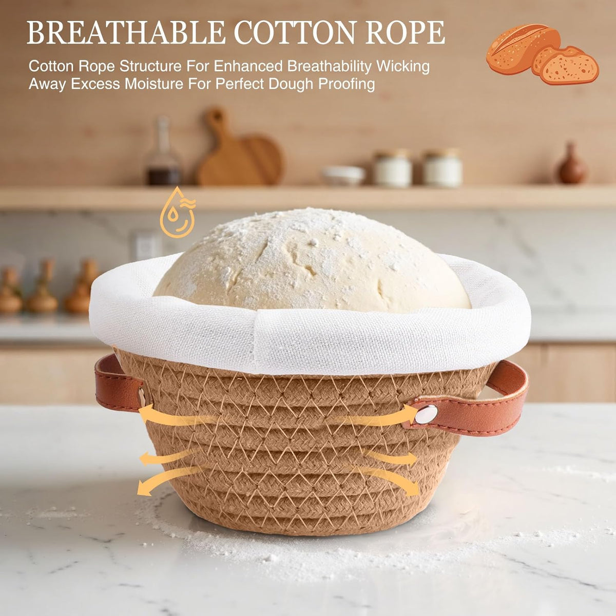 Bread Proofing Basket, 5 Inch Mini Bread Basket Set of 6, Sourdough Bread Baking Supplies, Sourdough Starter Kit, Sour Dough Starter Kits, Baking Gifts for Women, Sourdough Proofing Basket