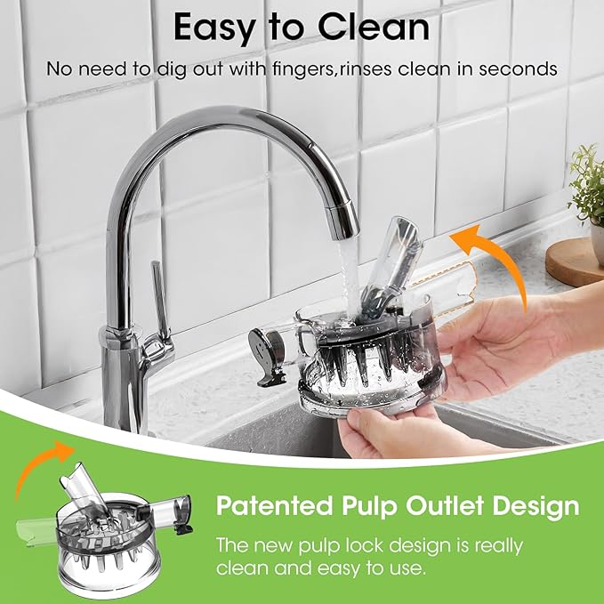 Juicer Machines, 5.8" Wide Feed Chute Cold Press Juicer for Whole Vegetables & Fruits, High Juice Yield, BPA Free (Slivery)