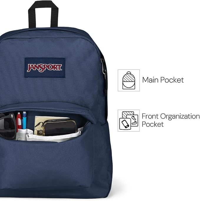 JanSport SuperBreak One Backpack - Durable, Lightweight Bag with 1 Main Compartment, Front Utility Pocket with Built-in Organizer, Premium Backpack, Fluttering Fields