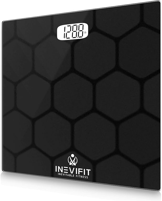 INEVIFIT Bathroom Scale, Highly Accurate Digital Bathroom Body Scale, Measures Weight up to 400 lbs. Includes Batteries