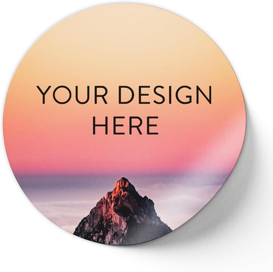 100 Custom Vinyl Stickers - Upload Your own Image, Text, Design, Logo - Personalized Logo Labels for Handmade, Packaging, Bottle, Jars, Candle, Brand Stickers (Mountain, 2x2)